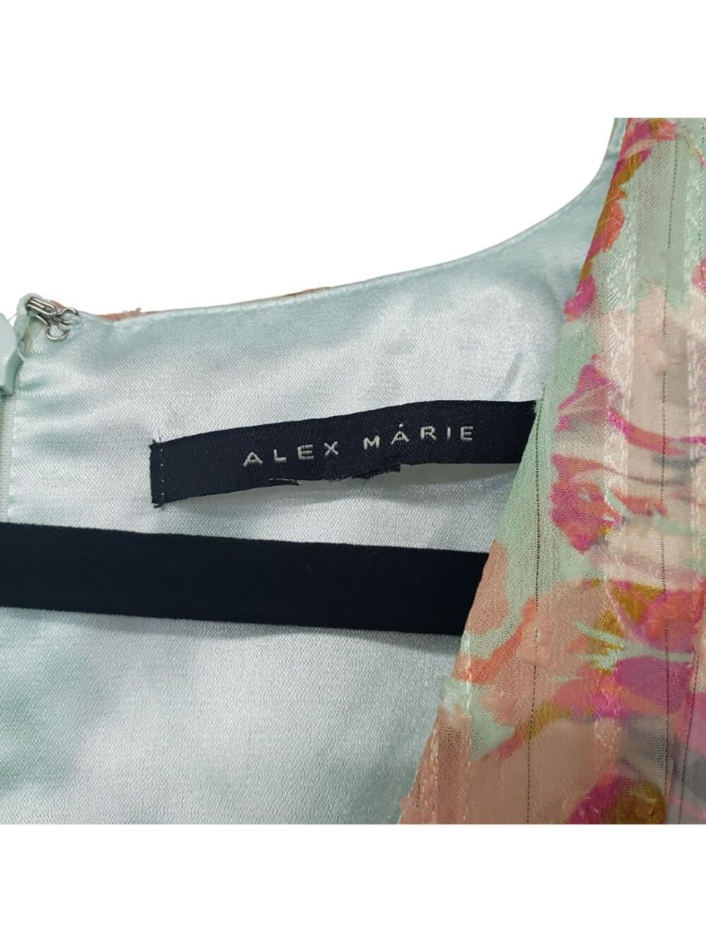 Alex Marie Simone V Neck Long Sleeve Dress Pink Teal Floral Wedding Guest Spring - Picture 2 of 12
